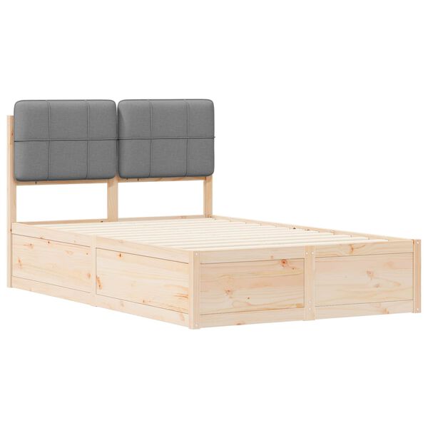 vidaXL Gultas rāmis ar polsterētu galvas balstu Gai&scaron;i pelēks