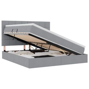 vidaXL Gulta ar uzglabā&scaron;anas vietu un LED Gai&scaron;i pelēks 180 x 200 cm