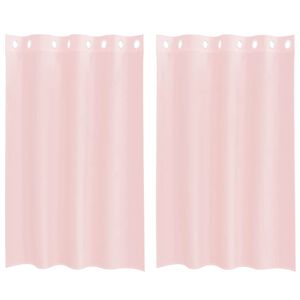 vidaXL voile aizkari ar starplikām, 2 gab., gai&scaron;i rozā, 140x175 cm