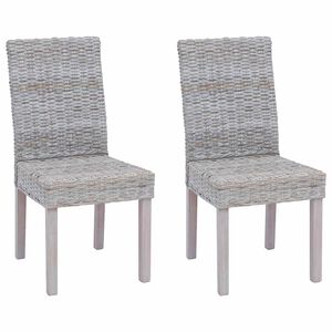 vidaXL Ēdamistabas krēsls 2 pcs Balts mazgāt 45 x 54 x 93 cm