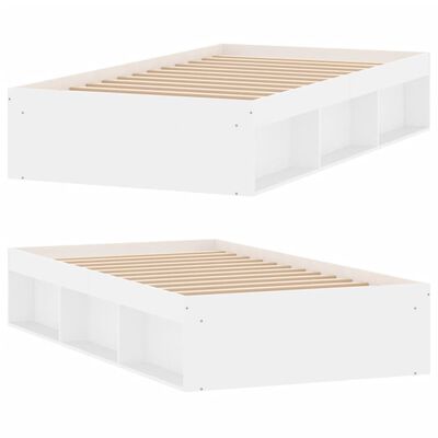 vidaXL gultas rāmis, balts, 90x190 cm