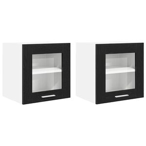 vidaXL Piekarams skapītis 2 pcs Melns ozolkoks 40 x 31 x 40 cm