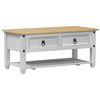 vidaXL Kafijas galdiņ&scaron; Balts 100 x 48 x 45 cm Priedes masīvkoks