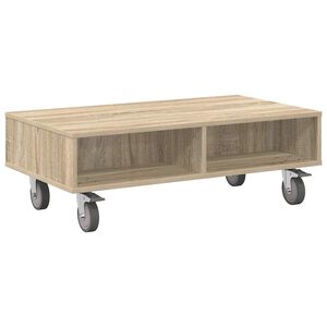 vidaXL Dīvāna galds ar riteņiem Sonoma ozols 90 x 50 x 30 cm
