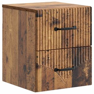 vidaXL Sienā stiprināms nakts skapis Vecs koks 34,5 x 33 x 40 cm