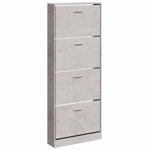 vidaXL apavu plaukts, betona pelēks, 59x17x150 cm, inženierijas koks