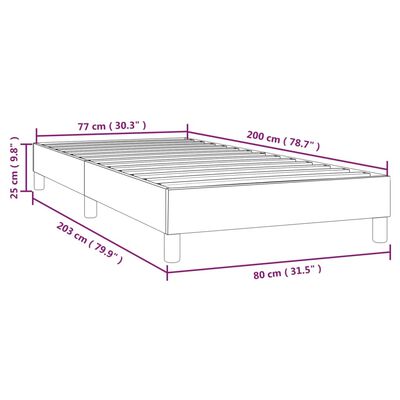 vidaXL gultas rāmis, krēmkrāsas, 80x200 cm, audums