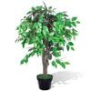 vidaXL Mākslīgais augs, fikuss, ar podu, 90 cm