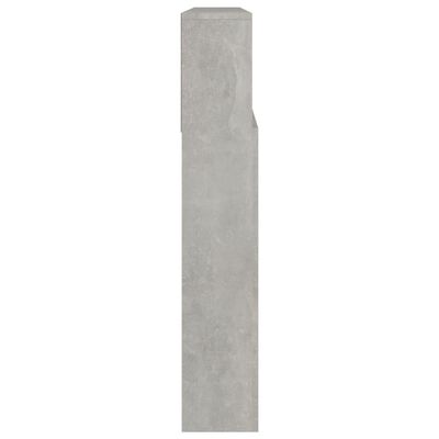 vidaXL gultas galvgalis ar plauktu, betona pelēks, 220x19x103,5 cm