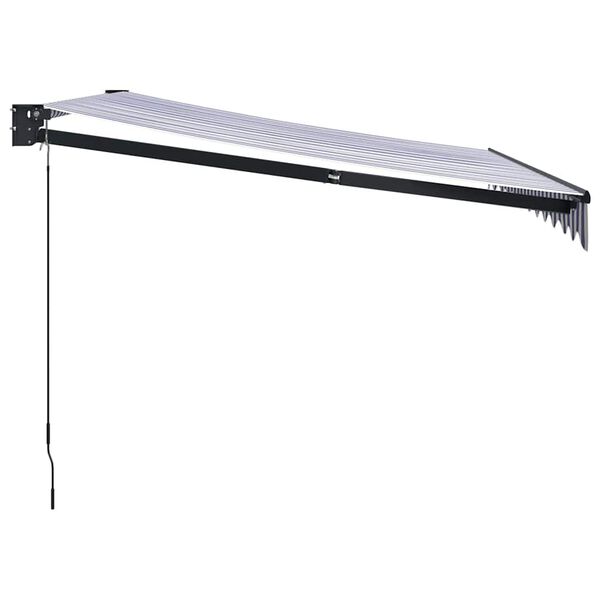 vidaXL izvelkama markīze, zila, balta, 3x2,5 m, audums, alumīnijs