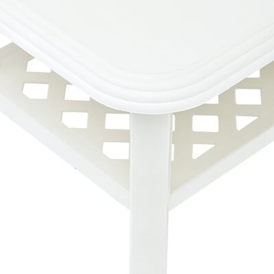 vidaXL kafijas galdiņš, balts, 90x60x46 cm, plastmasa
