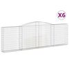 vidaXL arkveida gabiona grozi, 6 gb., 400x30x120/140cm, cinkota dzelzs