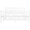 vidaXL gultas rāmis ar galvgali un kājgali, balts metāls, 140x190 cm