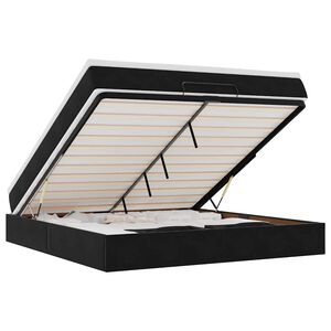 vidaXL Osmaņu gultas rāmis ar matrača melns 180x200cm samts