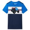 vidaXL Bērnu T-krekls, zils un tum&scaron;i zils, 92