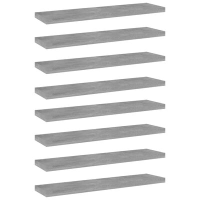 vidaXL plauktu dēļi, 8 gab., betonpelēki, 40x10x1,5 cm, skaidu plāksne