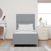 vidaXL Gultas rāmis ar galvas klāju Gai&scaron;i pelēka 100 x 200 cm audums