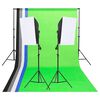 vidaXL fotostudijas gaismu komplekts ar foniem un softboksiem