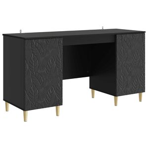 vidaXL Galds Melns 142,5 x 50 x 75 cm Inženierijas koks