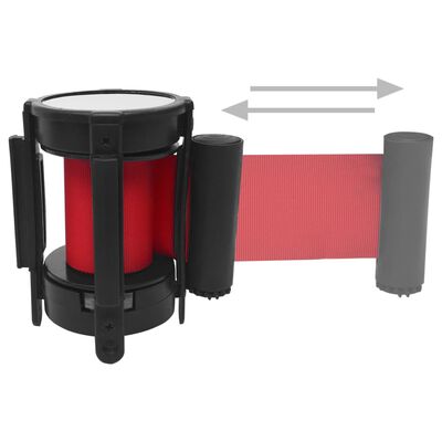 vidaXL izvelkama rindu barjera ar lenti, 200 cm, sarkana