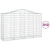 vidaXL arkveida gabiona grozi, 50gb., 200x50x120/140cm, cinkota dzelzs