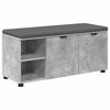vidaXL Zāles sols ar spilvenu ar durvīm Betona Pelēks 100 x 38 x 46 cm