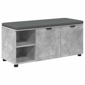 vidaXL Zāles sols ar spilvenu ar durvīm Betona Pelēks 100 x 38 x 46 cm