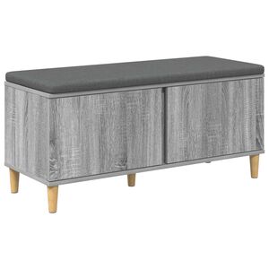 vidaXL Zāles sols ar spilvenu ar durvīm Pelēka Sonoma 100 x 38 x 46 cm