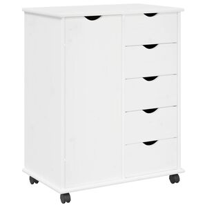 vidaXL Rito&scaron;ais skapis 63,5 x 39 x 79 cm Cieta priede Balts