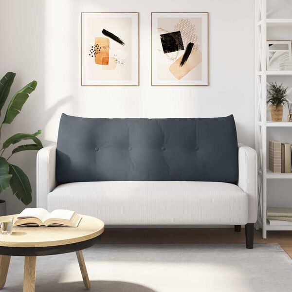 vidaXL Atpakaļ spilvens Tum&scaron;i pelēks 120 x 24 x 50 cm Samts