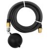 vidaXL sūk&scaron;anas &scaron;ļūtene ar misiņa savienotājiem, melna, 1,1", 10m, PVC