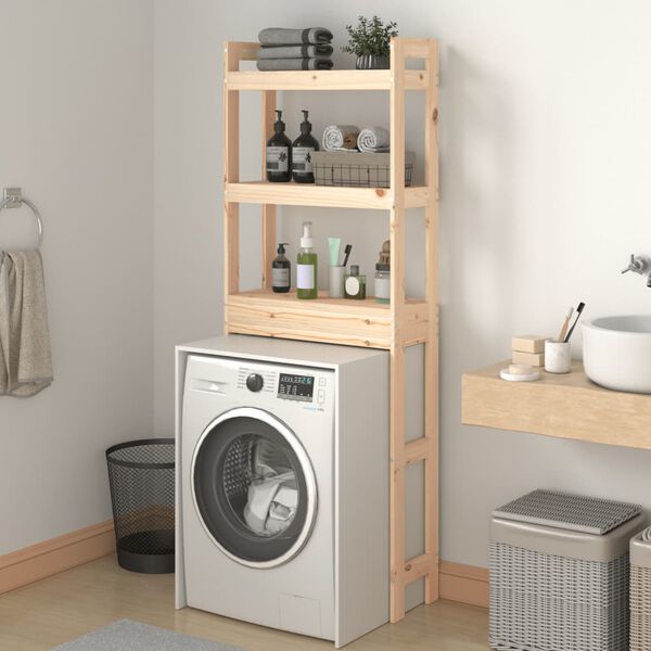 vidaXL tualetes plaukts, 63x26x171 cm, priedes masīvkoks