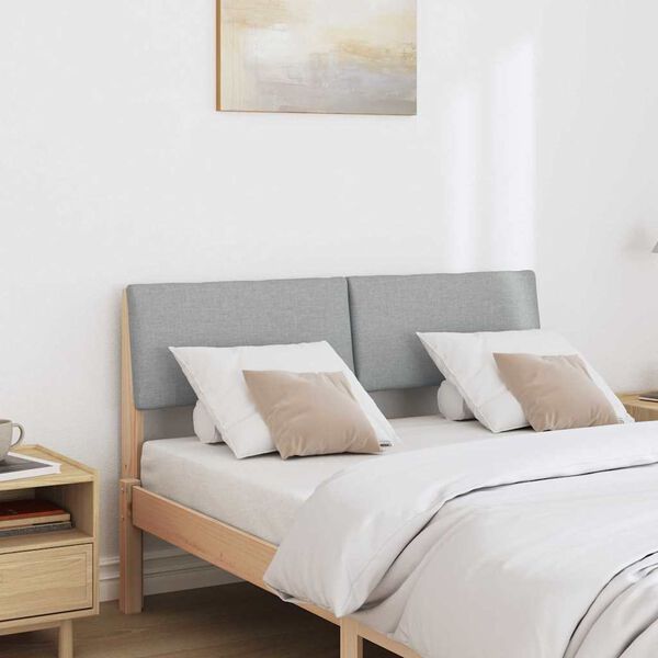 vidaXL Mīkstināts gultas galvgalis Gai&scaron;i pelēks 120 cm