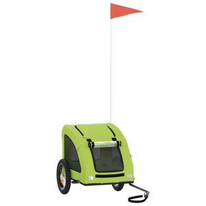 vidaXL mājdzīvnieku velo piekabe, zaļa, Oksfordas audums, dzelzs