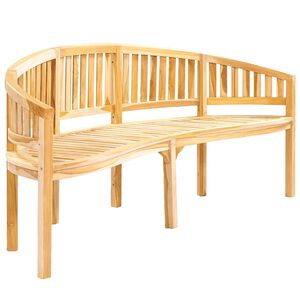 vidaXL banāna formas sols, 200 cm, masīvs tīkkoks