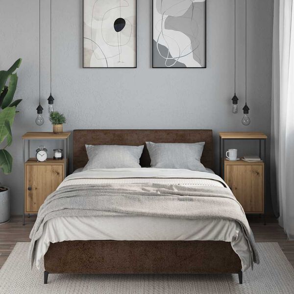 vidaXL naktsskapī&scaron;i 2 gab Artisan Oak 41x31x80 cm Engineered Wood