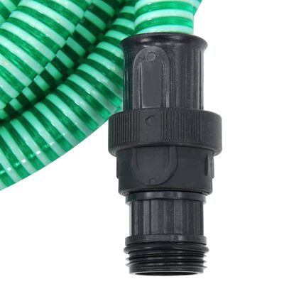 vidaXL sūkšanas šļūtene ar PVC savienotājiem, zaļa, 1", 7 m, PVC