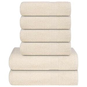 vidaXL 6 daļu dvieļu komplekts, FROGN, krēmkrāsas, 360 g/m&sup2;