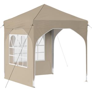 vidaXL Pop-up svinību teltis 192 x 192 x 245 cm Krēmkrāsa