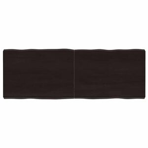 vidaXL galda virsma, tum&scaron;i brūna, 140x50x(2-6) cm, ozola masīvkoks