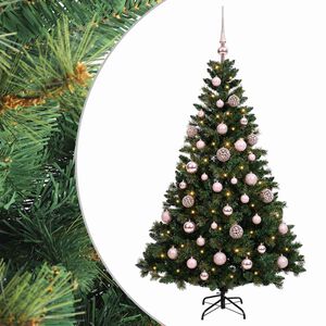 vidaXL Mākslīgā Ziemassvētku eglīte ar rotājumiem 120 cm 150 LED