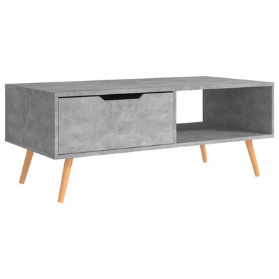 vidaXL kafijas galdiņš, betona pelēks, 100x49,5x43 cm, skaidu plāksne