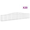 vidaXL arkveida gabiona grozi, 20 gb., 400x30x60/80 cm, cinkota dzelzs