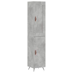vidaXL augstais skapītis, pelēks, 34,5x34x180 cm, inženierijas koks