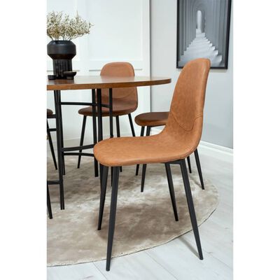 Venture Home virtuves krēsli Polar, 2 gb., melni, brūni, ādas izskats