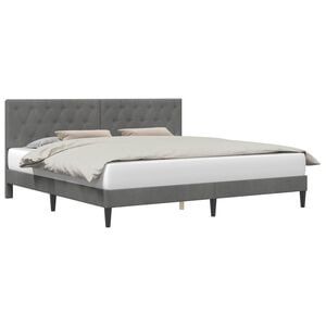 vidaXL Gultas rāmis ar galvas klāju Tum&scaron;i pelēka 180 x 200 cm Samts