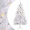 vidaXL Mākslīgā Ziemassvētku eglīte 210 cm PVC un tērauds Balts
