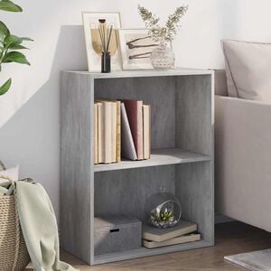 vidaXL 2-līmeņu grāmatu plaukts, pelēks 60x30x76,5cm inženierijas koks