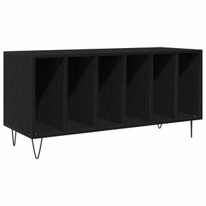 vidaXL Pla&scaron;u skapis Melns ozolkoks 100 x 38 x 48 cm Inženierijas koks