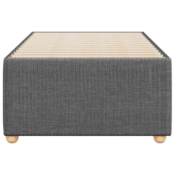 vidaXL gultas rāmis bez matrača, tumši pelēks, 90x200 cm, audums